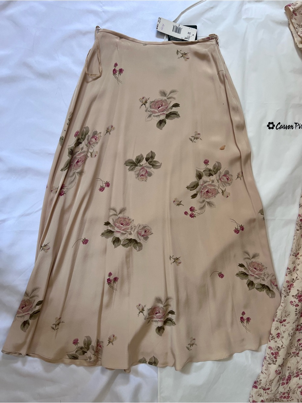 NWT Vintage Lauren Ralph Lauren 100% Silk Floral Dress & Skirt Set Cottagecore - Picture 2 of 16